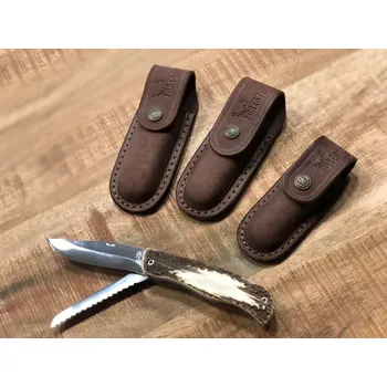 Pouzdro na nůž FORESTER - kožené pouzdro na nůž matné Hnědá 13 cm