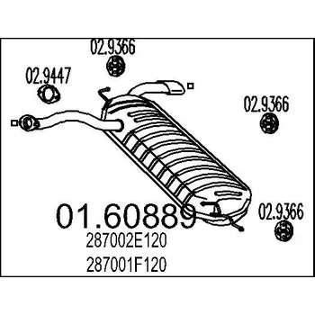 Auto-moto Zadní tlumič výfuku MTS 01.60889