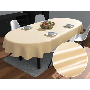 ubrus Saténový oválný ubrus polyesterový Satén LUX-057 Béžový 50x100 cm