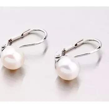 Náušnice Dámské náušnice bílé zlato 585 perly 358-0185