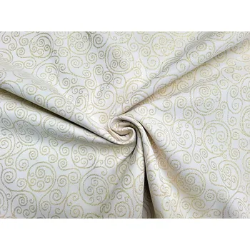 BYTEMA Dekorační žakárová látka FLASH ornament zlatá šíře 280 cm