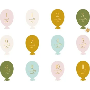 Party dekorace PartyDeco Milníkové karty Balóny mix, 11,5x7 cm