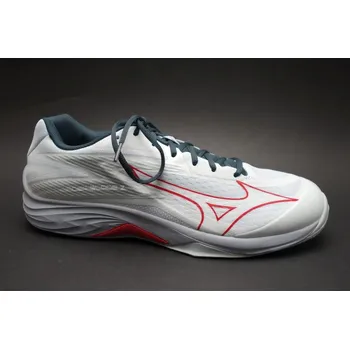 Pánská sálová obuv Halová obuv, Mizuno, Thunder Blade Z, bílo-červená: Bílá Syntetika 33 49 EU (F) 50 G - standardní šíře (29183-29184)