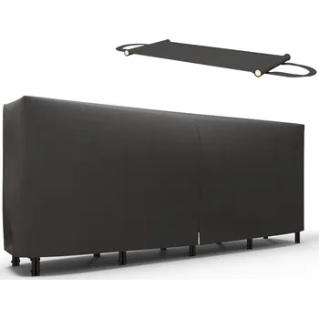 Stojan na palivové dřevo Outsunny 240 x 36 x 99 cm s plátěnou taškou, vodoodpudivý potah 600D Oxford, stojan na palivové dřevo na zahradu a terasu, kovový černý | Aosom.de
