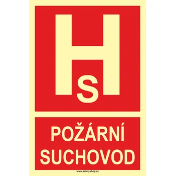Požární suchovod ISO 7010 - fotoluminiscenční ftl samolepka 300x200 mm