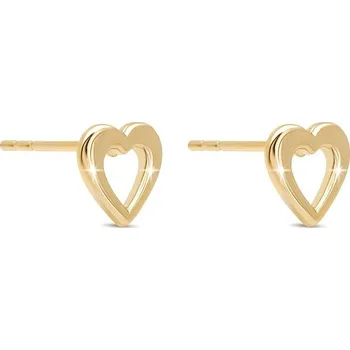 Náušnice Biju Pozlacené náušnice 14K srdíčka 1003204