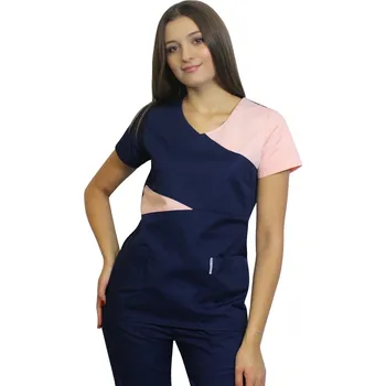 Zdravotnický oděv Modro-broskvová zdravotnická halenka - dámská | drinuniforma.cz