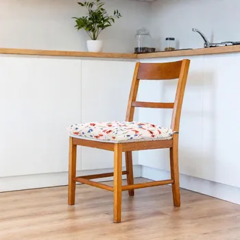 Podsedák Prošívaný sedák QK-191, vlčí máky, červeno-modrá, čtverec 40x40cm