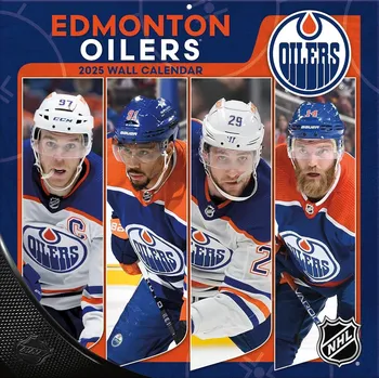 Kalendář JF Turner Kalendář Edmonton Oilers NHL 2025 Wall Calendar
