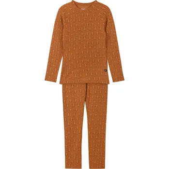 Set dětského termoprádla Dětské merino termoprádlo Reima Taival - Cinnamon Brown 1491 160