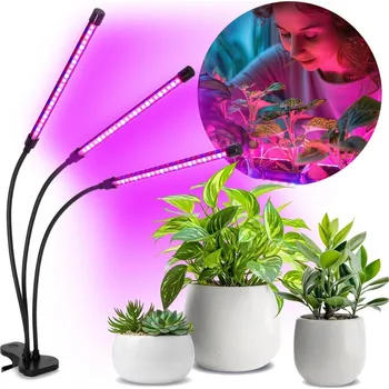 Lampička LED Stmívatelná lampa s klipem pro pěstování rostlin VITARO 3xLED/10W/230V černá + záruka 3 roky