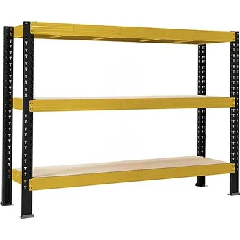 regál Nekonečný průmyslový regál Trestles RNC 1600x1600x600, nosnost 2400 kg, 3 police Barva: žluto-černá