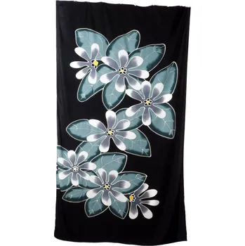 Šátek Pareo Sarong Bali Flowers 07 černá 200 x 118 cm