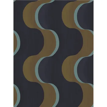 Tapeta Masureel Vliesová tapeta na zeď, modro-hnědá, 3D vlny, RHA103, Rhapsody, Masureel, velikost 10,05 x 0,7 m