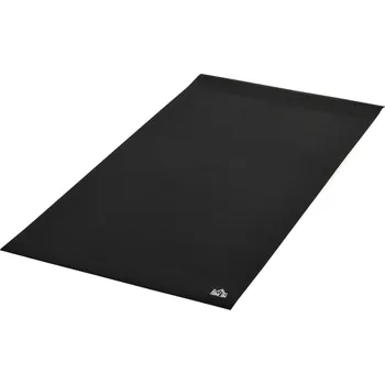 podložka na cvičení HOMCOM Ochranná podložka na podlahu pro fitness zařízení PVC černá 180x90x0,6cm | Aosom