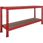 Nekonečný průmyslový regál Trestles RNC 1400x2200x600, nosnost 1600 kg, 2 police Barva: červená