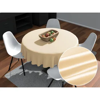 ubrus Saténový kulatý ubrus polyesterový Satén LUX-057 Béžový Ø 100 cm