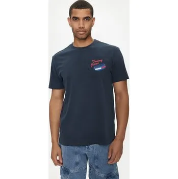 Pánské oblečení Tommy Jeans T-Shirt Fun Novelty DM0DM18552 Tmavomodrá Regular Fit S