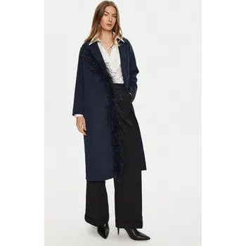 Dámský kabát TWINSET Vlněný kabát 242TP2065 Tmavomodrá Regular Fit 40
