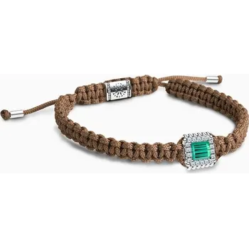 Náramek Korbička Šperky Náramek Summer 009 - Turmalín, diamanty SI1/E, látka hnědá