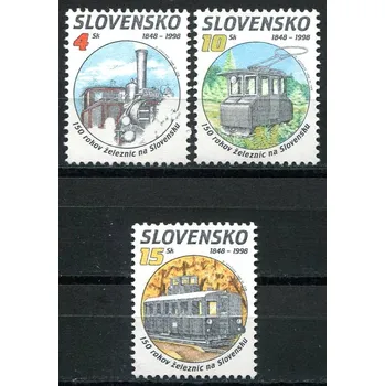 Poštovní známka (1998) č. 154 - 156 ** - Slovensko - Železnice