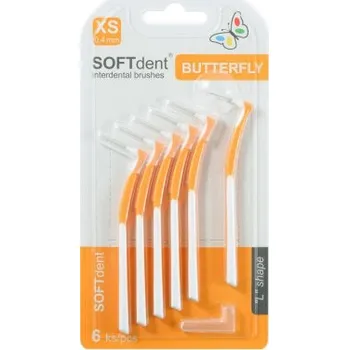 Zubní kartáček SOFTdent zahnuté mezizubní kartáčky XS 0,4 mm, 6 ks