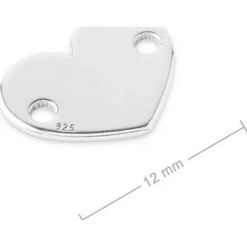 Přívěsek Stříbrný spojovací díl srdce 12 mm