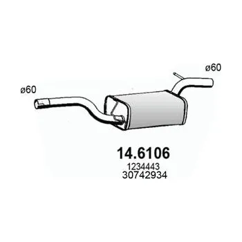 Zadní díl výfuku Střední díl výfuku ASSO 14.6106