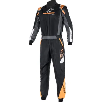 Moto kombinéza Alpinestars FIA kombinéza Atom Graphic, Černá/antracitová/oranžová fluo