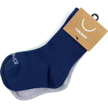 2PACK Dětské merino ponožky Viking Toasty Navy 25 - 27