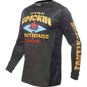 Moto dres Fasthouse Still Smokin 24 Jersey Black Velikost: S