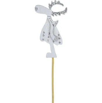 Vánoce Zápich sob s glitrem 8x3/30 cm