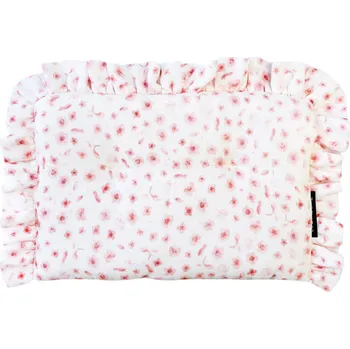 Polštář Lullalove Plochý polštářek z mušelínu Růžové Květinky