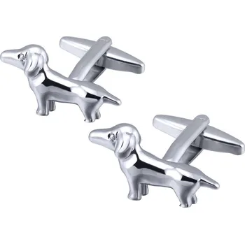 Manžetový knoflíček Manžetové knoflíčky psí plemeno jezevčík, norník Stříbrná