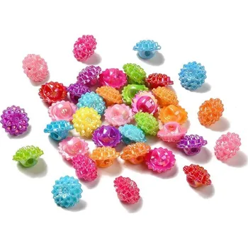 Knoflík Knoflík, plastový, KVĚTINKA - ORANŽOVÝ, 1,6x1 cm, 6ks/bal.