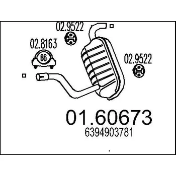 Výfukový systém Zadní tlumič výfuku MTS 01.60673