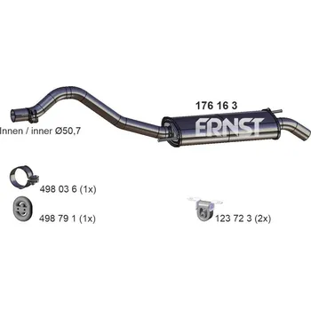 Výfukový systém Zadní tlumič výfuku ERNST 176163