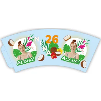 Party nádobí Personal Personalizované papírové kelímky 6 ks - Aloha