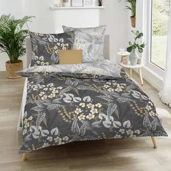 Povlečení Kaeppel | Flanelové povlečení Felia anthrazit 140x200, 70x90