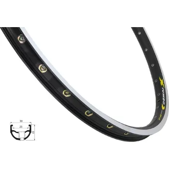 Ráfek na kolo REMERX - ráfek JUMBO 559x23 32děr, černý, GBS+2nýt - V-brake