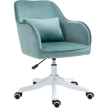 Vinsetto Obývací otočná židle Vinsetto, masážní kancelářská židle, kancelářská židle s bederním polštářem, područky, zelená| Aosom