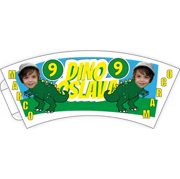 Party nádobí Personal Personalizované papierové poháre 6 ks - Dinosaury