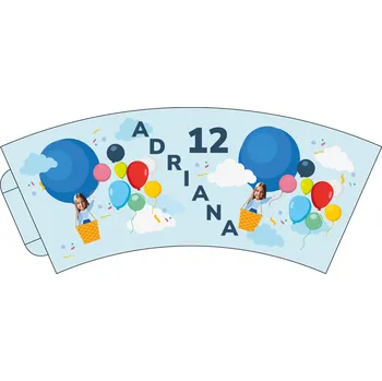 Party nádobí Personal Personalizované papierové poháre 6 ks - Balónová oslava