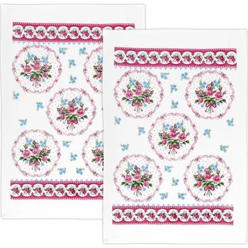 Utěrka Kuchyňské utěrky - sada 2 kusů Růžová,Modrá - 40x60 cm