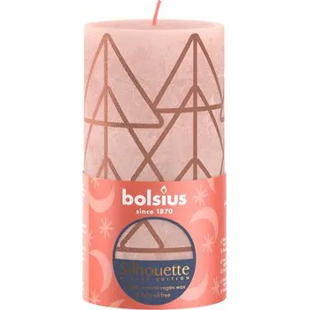 Svíčka SVÍČKA RUSTIK 130/68 RŮŽOVÁ/JANTÁROVÁ