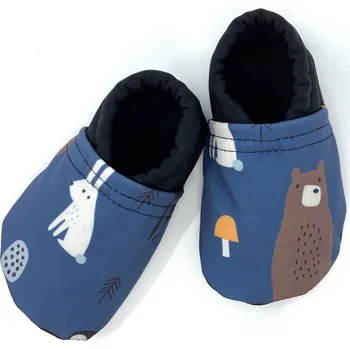 Capáčky Softshellové capáčky Vyrobeniny BF modré se zvířátky 21, Vnitřní délka boty: 13,0 cm, Vnitřní šířka boty: 7,3 cm