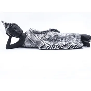 Milujeme Kameny Buddha ležící - socha Feng shui černo-stříbrná 446844