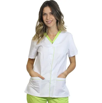 Zdravotnický oděv Bílá zdravotnická halenka s lemem - dámská | drinuniforma.cz