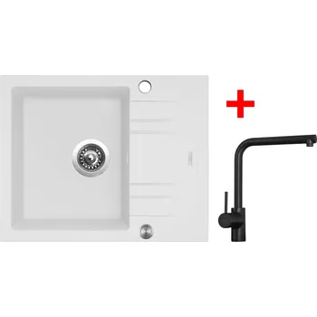 Granitový dřez Akční Sinks LINEA 600 XC Milk + ELKA černá