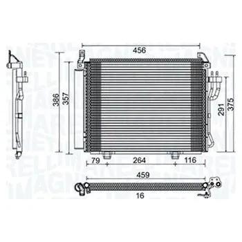 Výparník klimatizace Kondenzátor, klimatizace MAGNETI MARELLI 350203790000